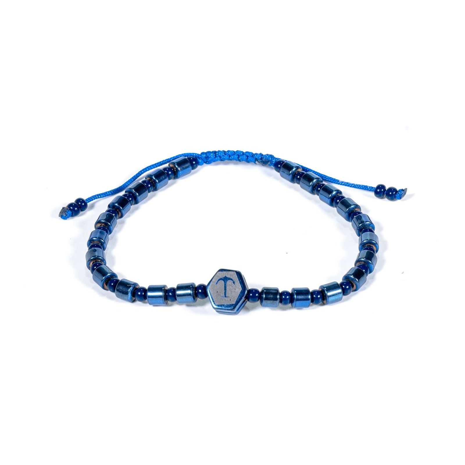 Pulsera Hematita azul con chaquira azul