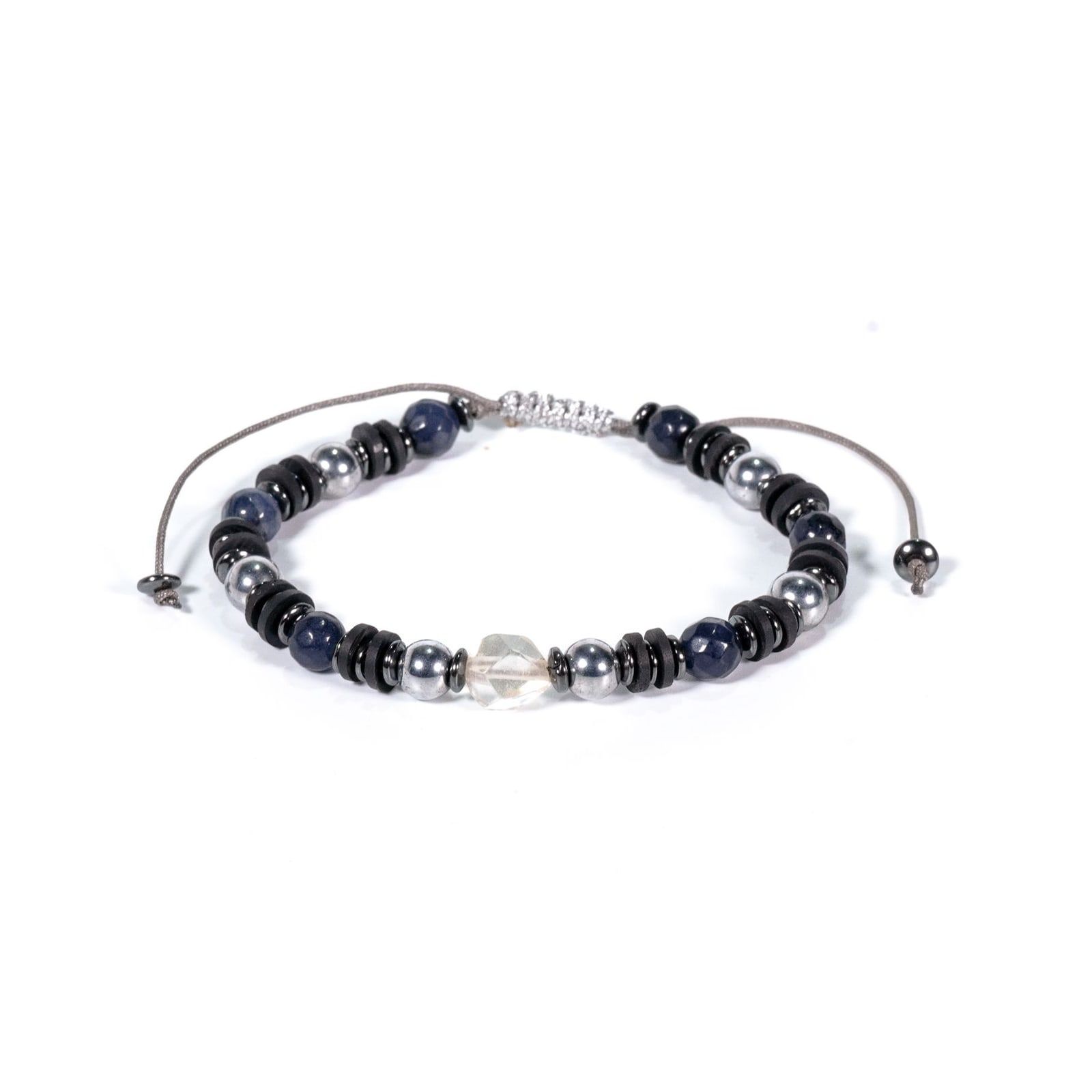Pulsera Jaspe blanco y ágata gris
