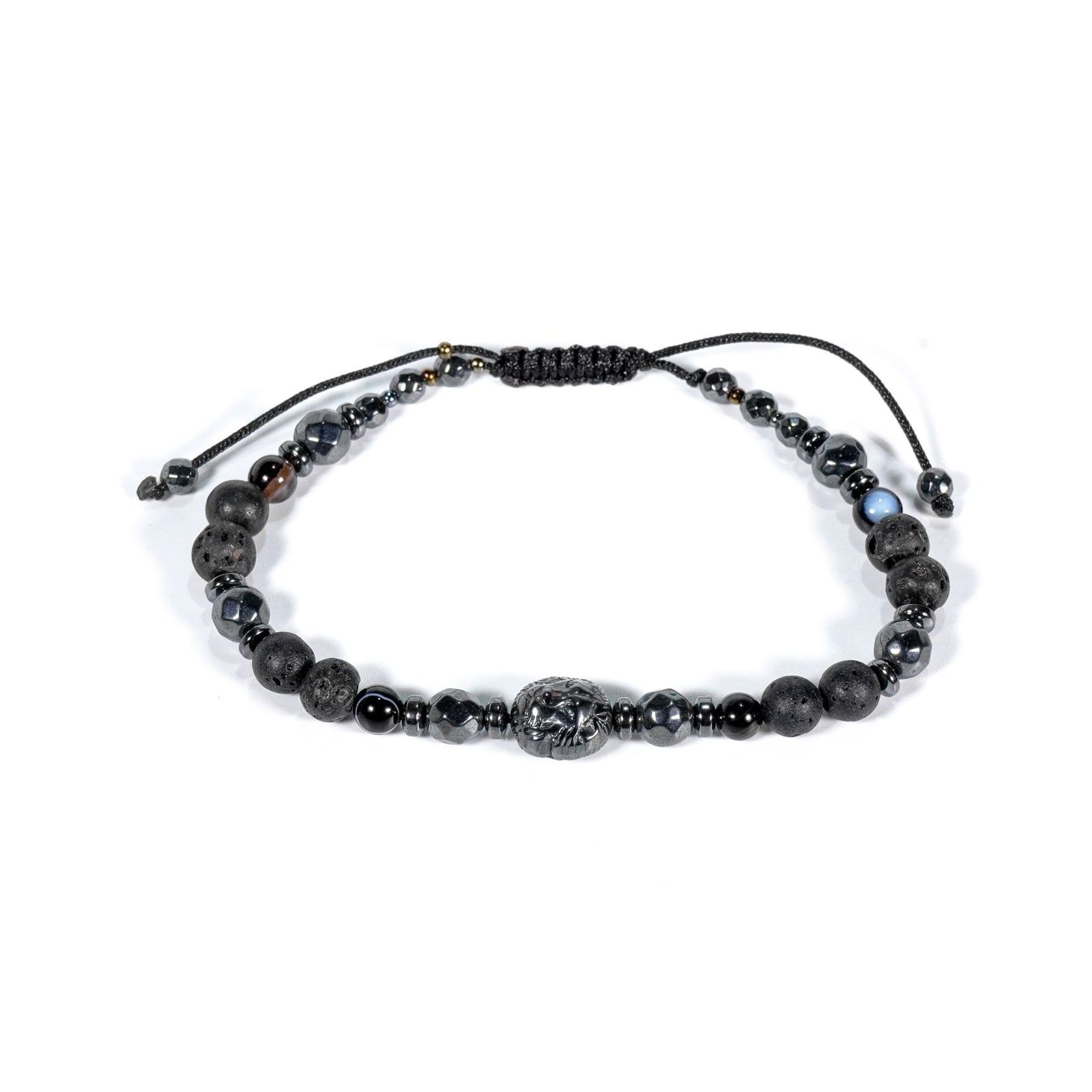 Pulsera Piedra volcánica negra y ónix